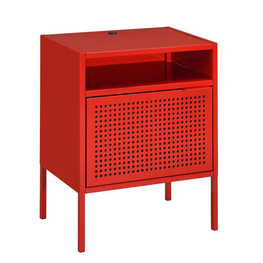 Picket House Furnishings - Gemma Nightstand with USB Port in Red - CEB400NSE veiw 1