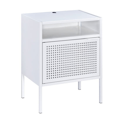 Picket House Furnishings - Gemma Nightstand with USB Port in White - CEB700NSE veiw 1