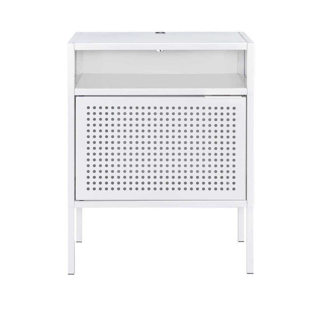 Picket House Furnishings - Gemma Nightstand with USB Port in White - CEB700NSE veiw 2