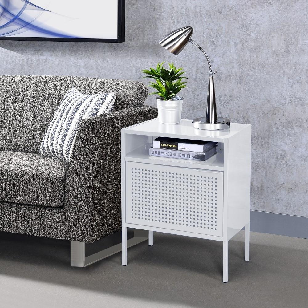 Picket House Furnishings - Gemma Nightstand with USB Port in White - CEB700NSE veiw 5