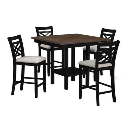 Picket House Furnishings - Gill 5PC Counter Set with Table and 4 UPH Seat & Wood Back Chairs in Medium Brown & Black - D-16720-8-5CS3 view 1