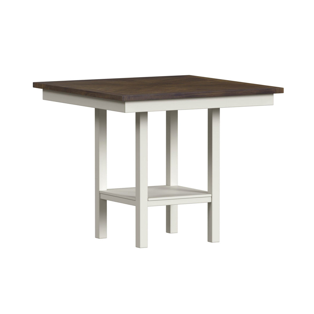 Picket House Furnishings - Gill 5PC Counter Set with Table and 4 UPH Seat & Wood Back Chairs in Medium Brown & White - D-16720-7-5CS3 view 8