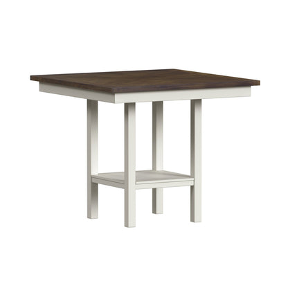 Picket House Furnishings - Gill 5PC Counter Set with Table and 4 UPH Seat & Wood Back Chairs in Medium Brown & White - D-16720-7-5CS3 view 8