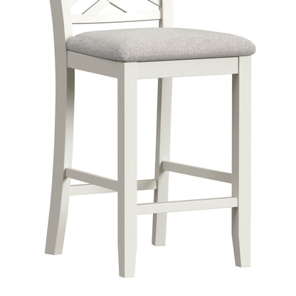 Picket House Furnishings - Gill 5PC Counter Set with Table and 4 UPH Seat & Wood Back Chairs in Medium Brown & White - D-16720-7-5CS3 view 9