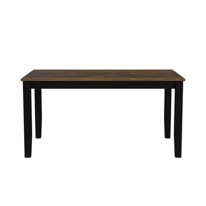 Picket House Furnishings - Gill 6PC Dining Set with Table, 4 Wood Back and UPH Seat Chairs, and Bench in Medium Brown & Black - D-16720-8-6DS3 view 2