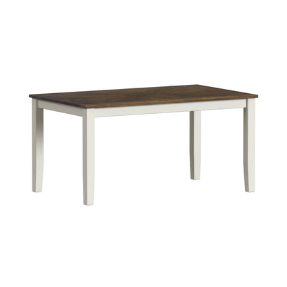 Picket House Furnishings - Gill 6PC Dining Set with Table, 4 Wood Back and UPH Seat Chairs, and Bench in Medium Brown & White - D-16720-7-6DS3 view 7