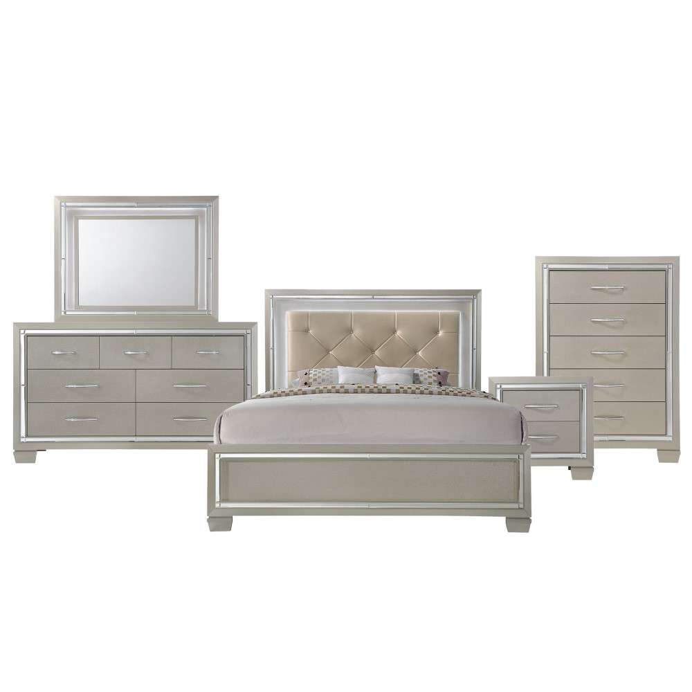 Picket House Furnishings - Glamour King Panel 5PC Bedroom Set - LT100KB5PC veiw 2