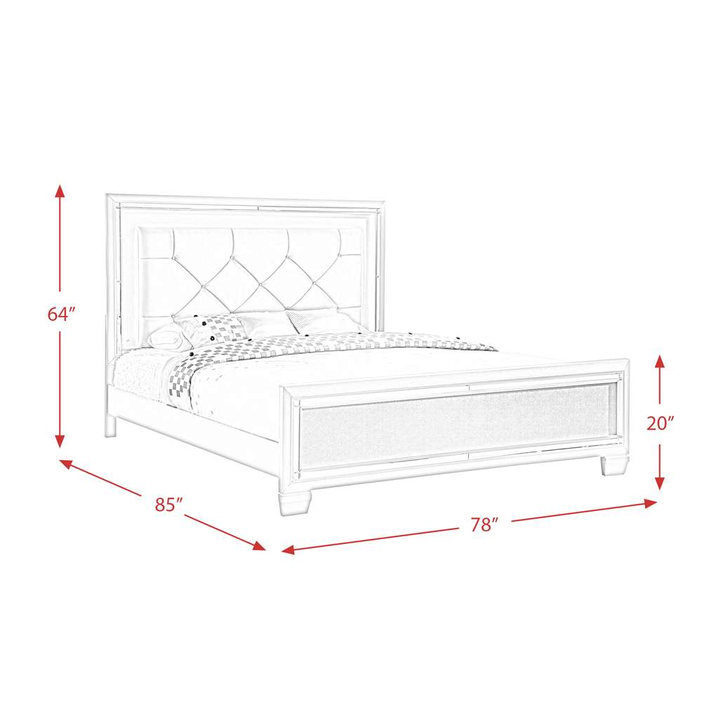 Picket House Furnishings - Glamour King Panel 6PC Bedroom Set - LT100KB6PC veiw 7
