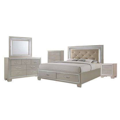 Picket House Furnishings - Glamour King Platform Storage 5PC Bedroom Set - LT1505KB veiw 2