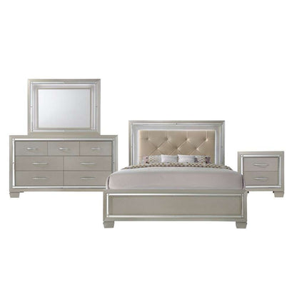 Picket House Furnishings - Glamour Queen Panel 4PC Bedroom Set - LT100QB4PC veiw 2
