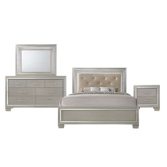 Picket House Furnishings - Glamour Queen Panel 4PC Bedroom Set - LT100QB4PC veiw 2