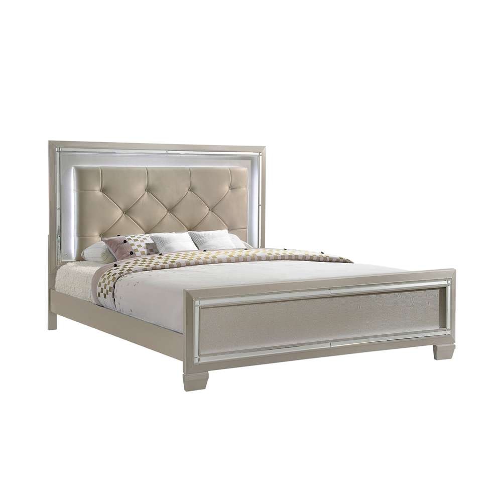 Picket House Furnishings - Glamour Queen Panel 4PC Bedroom Set - LT100QB4PC veiw 4
