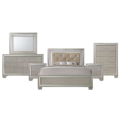 Picket House Furnishings - Glamour Queen Panel 6PC Bedroom Set - LT100QB6PC veiw 2