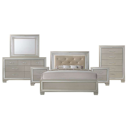 Picket House Furnishings - Glamour Queen Panel 6PC Bedroom Set - LT100QB6PC veiw 2