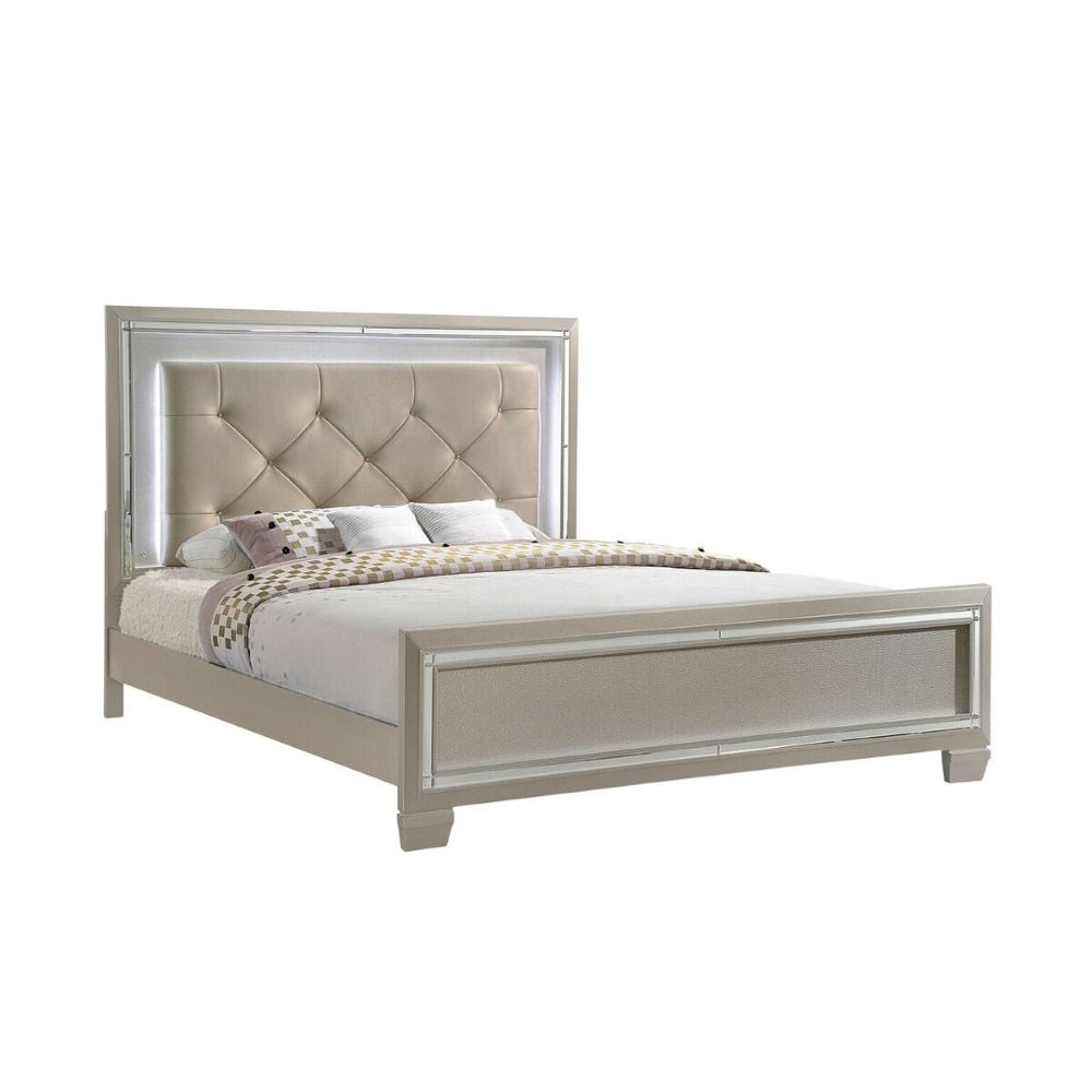 Picket House Furnishings - Glamour Queen Panel Bed In Champagne - LT100QB veiw 1