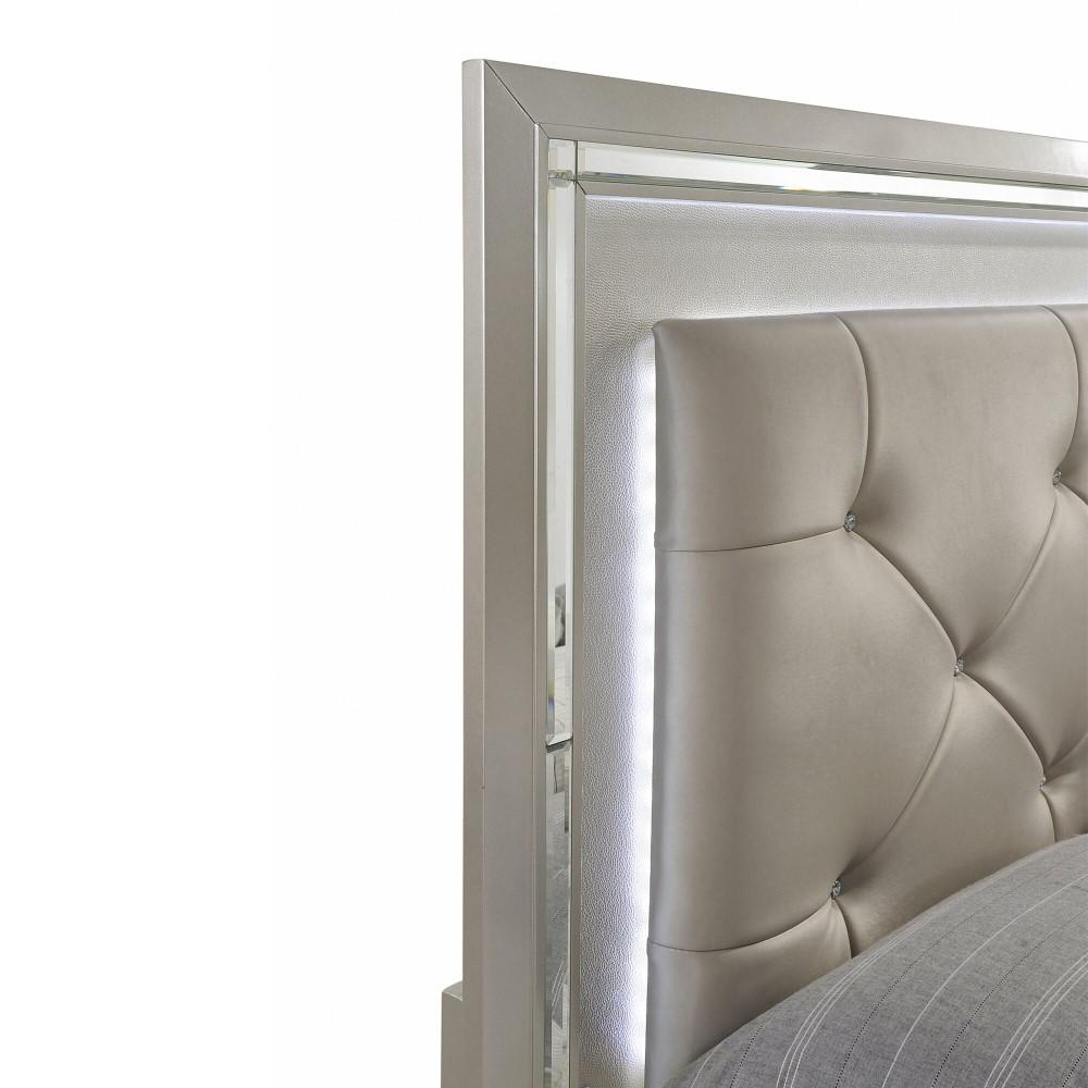 Picket House Furnishings - Glamour Queen Panel Bed In Champagne - LT100QB veiw 3