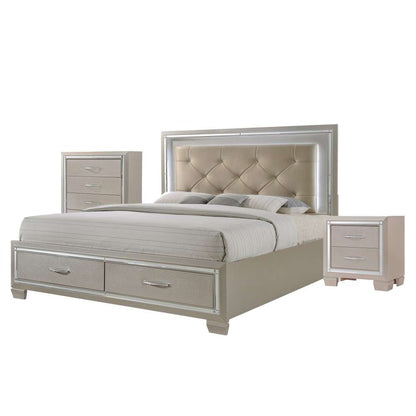 Picket House Furnishings - Glamour Queen Platform Storage 3PC Bedroom Set - LT1503QB veiw 1