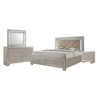 Picket House Furnishings - Glamour Queen Platform Storage 4PC Bedroom Set - LT1504QB veiw 2