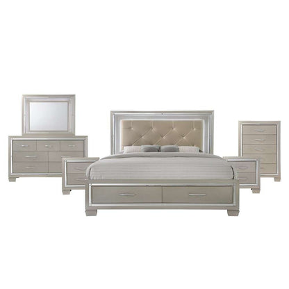 Picket House Furnishings - Glamour Queen Platform Storage 6PC Bedroom Set - LT1506QB veiw 2