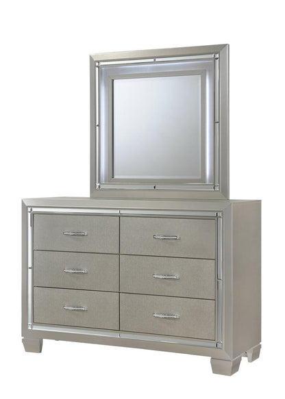 Picket House Furnishings - Glamour Youth Dresser & Mirror w/ LED Light Set - LT111DRMR veiw 2