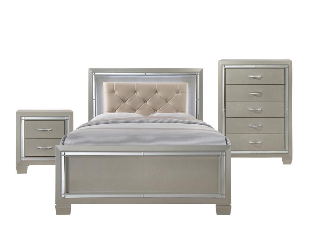 Picket House Furnishings - Glamour Youth Full Platform 3PC Bedroom Set - LT111FB3PC veiw 1