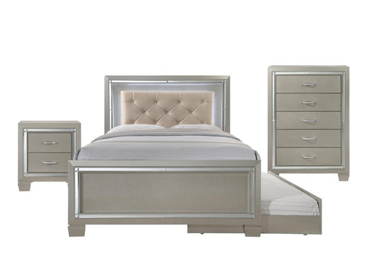 Picket House Furnishings - Glamour Youth Full Platform w/ Trundle 3PC Bedroom Set - LT111FTB3PC veiw 1