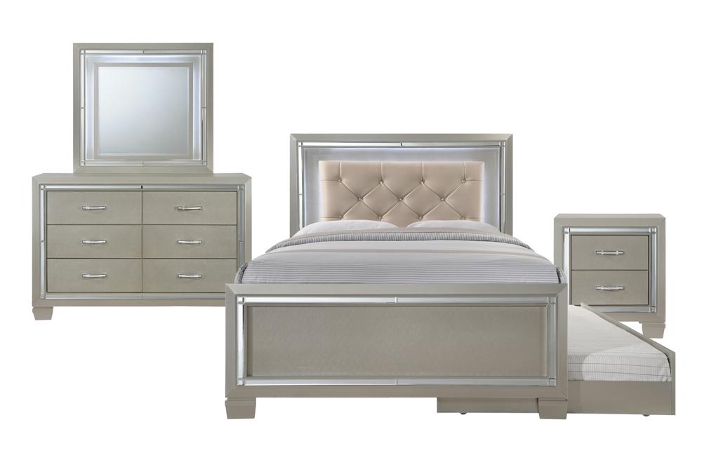 Picket House Furnishings - Glamour Youth Full Platform w/ Trundle 4PC Bedroom Set - LT111FTB4PC veiw 1
