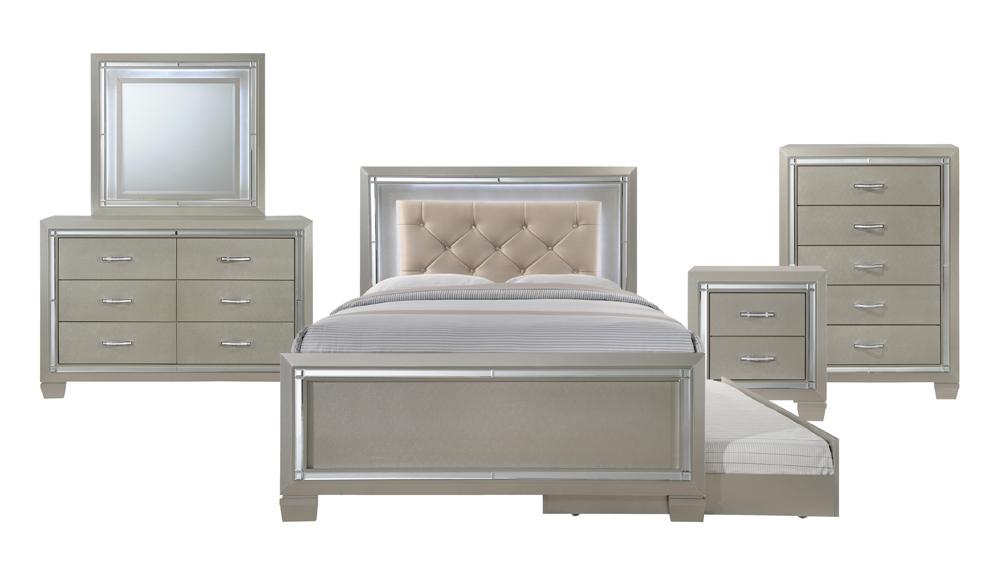 Picket House Furnishings - Glamour Youth Full Platform w/ Trundle 5PC Bedroom Set - LT111FTB5PC veiw 1