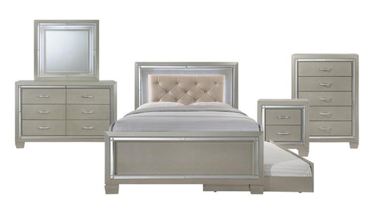 Picket House Furnishings - Glamour Youth Full Platform w/ Trundle 5PC Bedroom Set - LT111FTB5PC veiw 1