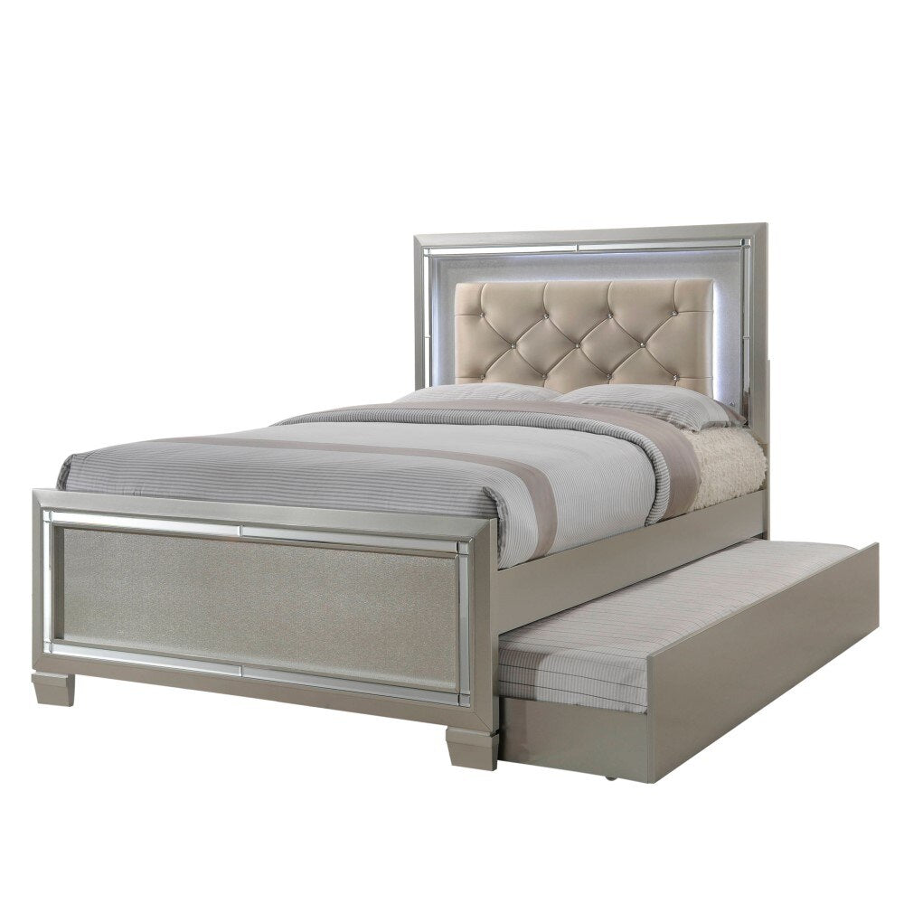 Picket House Furnishings - Glamour Youth Full Platform w/ Trundle 5PC Bedroom Set - LT111FTB5PC veiw 3