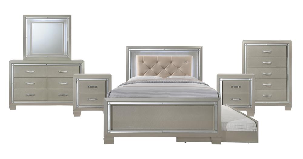 Picket House Furnishings - Glamour Youth Full Platform w/ Trundle 6PC Bedroom Set - LT111FTB6PC veiw 1