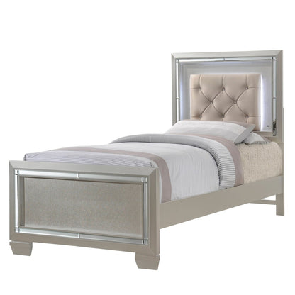 Picket House Furnishings - Glamour Youth Twin Platform 4PC Bedroom Set - LT111TB4PC veiw 3