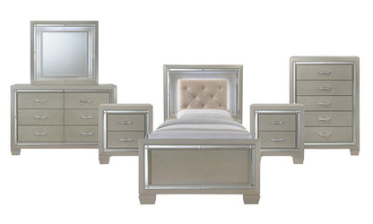 Picket House Furnishings - Glamour Youth Twin Platform 6PC Bedroom Set - LT111TB6PC veiw 1