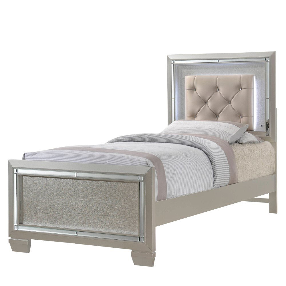 Picket House Furnishings - Glamour Youth Twin Platform 6PC Bedroom Set - LT111TB6PC veiw 3