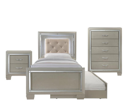 Picket House Furnishings - Glamour Youth Twin Platform w/ Trundle 3PC Bedroom Set - LT111TTB3PC veiw 1