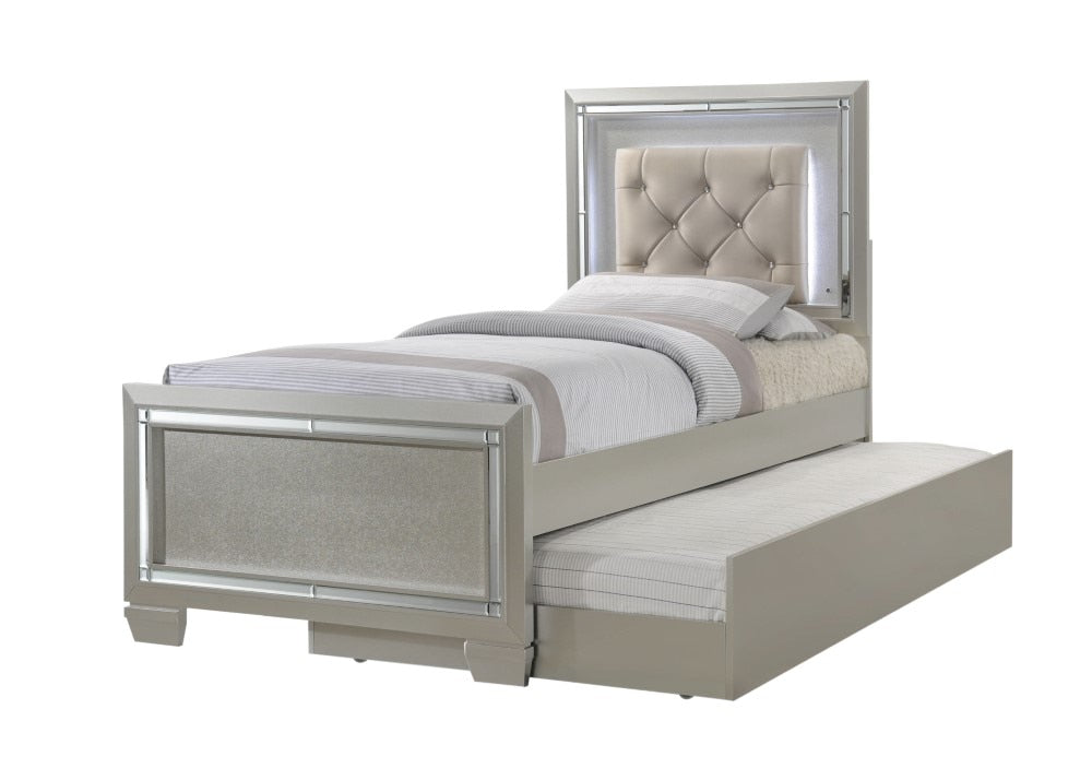 Picket House Furnishings - Glamour Youth Twin Platform w/ Trundle 3PC Bedroom Set - LT111TTB3PC veiw 3