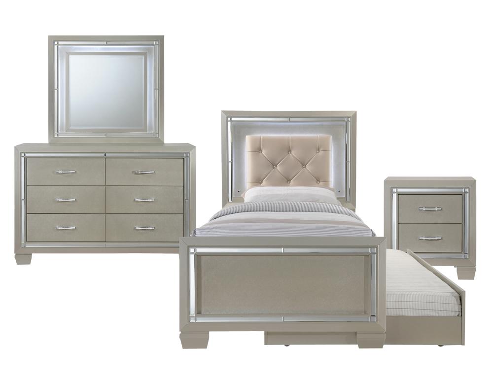Picket House Furnishings - Glamour Youth Twin Platform w/ Trundle 4PC Bedroom Set - LT111TTB4PC veiw 1
