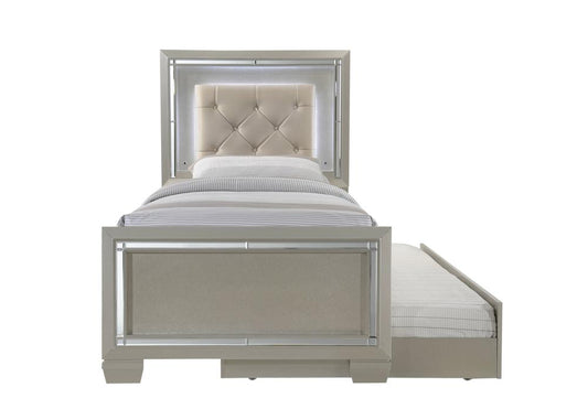 Picket House Furnishings - Glamour Youth Twin Platform w/ Trundle 4PC Bedroom Set - LT111TTB4PC veiw 2