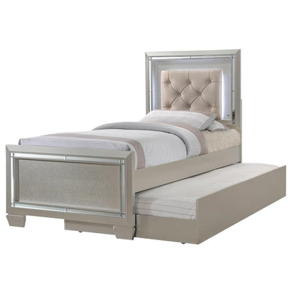 Picket House Furnishings - Glamour Youth Twin Platform w/ Trundle 4PC Bedroom Set - LT111TTB4PC veiw 3
