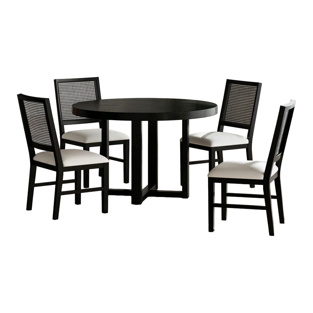 Picket House Furnishings -  Grenada 5PC Standard Height Dining Set in Black-Table and Four Chairs - D-16730-8-5PC view 1