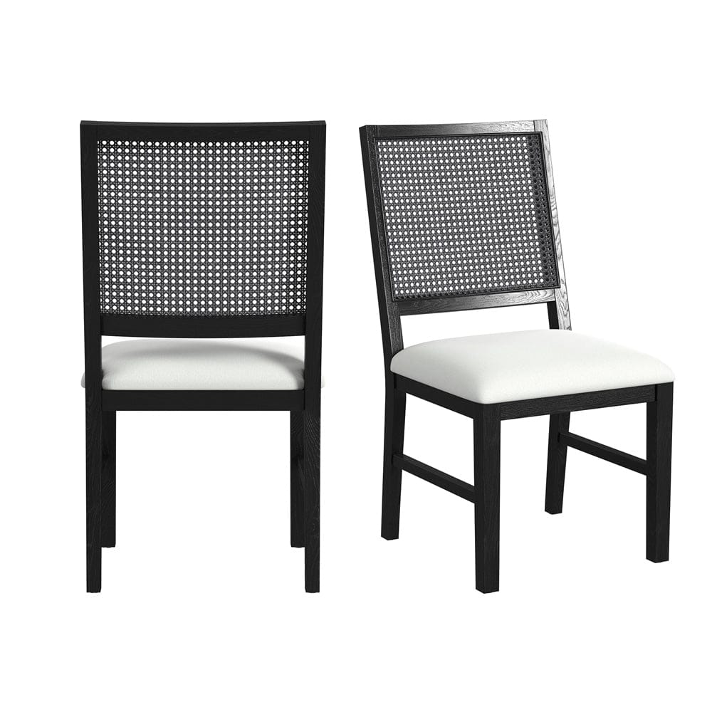 Picket House Furnishings -  Grenada Dining Chair with White Fabric in Black Set of 2 - D-16730-8-SC view 1