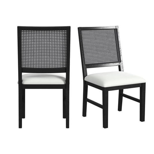 Picket House Furnishings -  Grenada Dining Chair with White Fabric in Black Set of 2 - D-16730-8-SC view 1