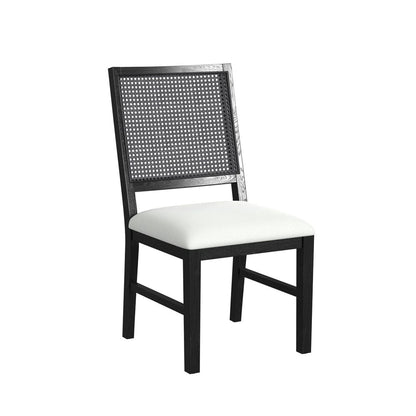 Picket House Furnishings -  Grenada Dining Chair with White Fabric in Black Set of 2 - D-16730-8-SC view 2