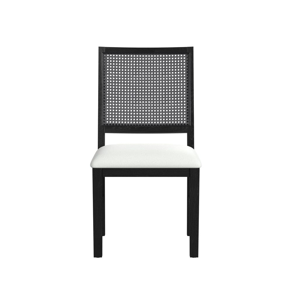 Picket House Furnishings -  Grenada Dining Chair with White Fabric in Black Set of 2 - D-16730-8-SC view 3
