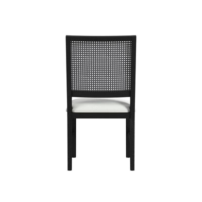 Picket House Furnishings -  Grenada Dining Chair with White Fabric in Black Set of 2 - D-16730-8-SC view 4