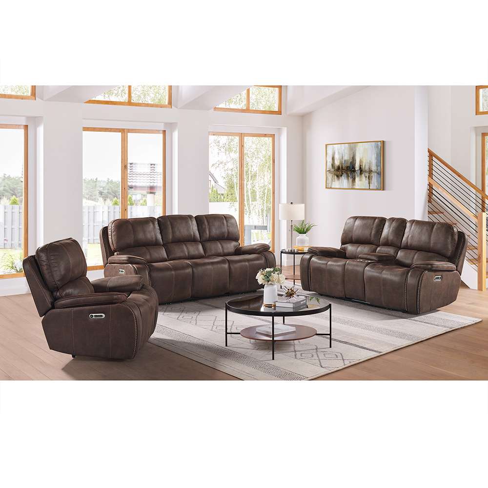 Picket House Furnishings - Grover Power Motion Loveseat with Power Headrest & Console in Heritage Coffee - U-5230-8641-285PP veiw 2