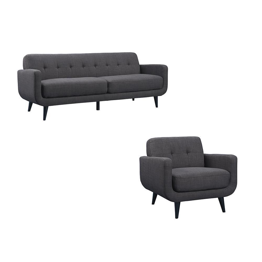 Picket House Furnishings - Hailey Sofa & Chair Set in Charcoal - UHD090SC2PC veiw 1