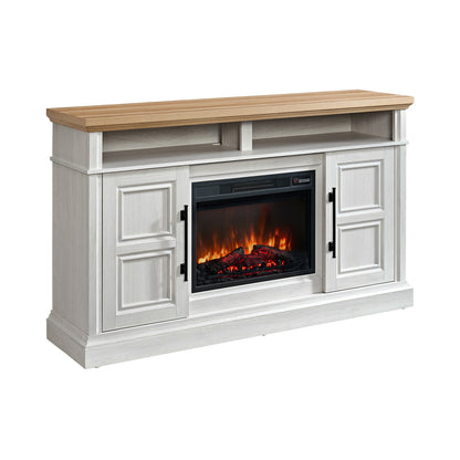 Picket House Furnishings - Harriet Console with 23" Fireplace Insert in White & Natural - LA-16840-7-FP view 1