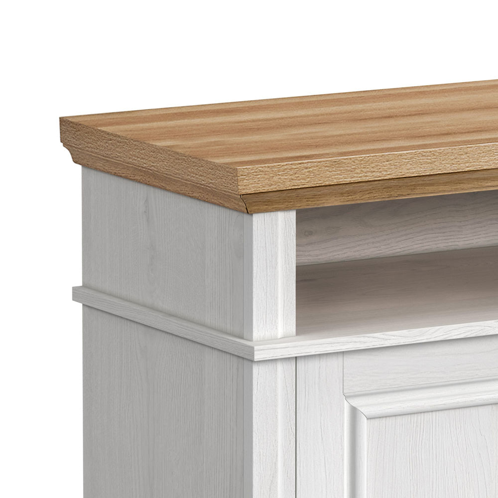 Picket House Furnishings - Harriet Console with 23" Fireplace Insert in White & Natural - LA-16840-7-FP view 4