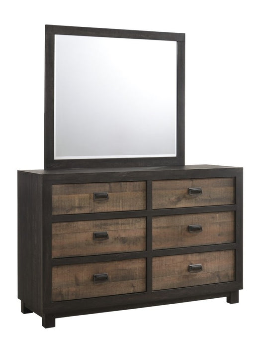 Picket House Furnishings - Harrison 6 Drawer Dresser With Mirror Set in Walnut - HG100DRMR veiw 1